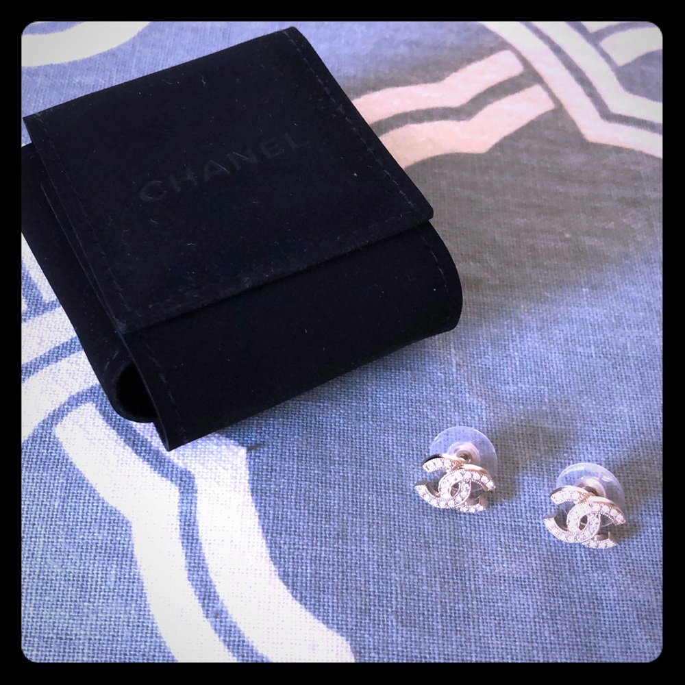 CHANEL Crystal CC Earrings